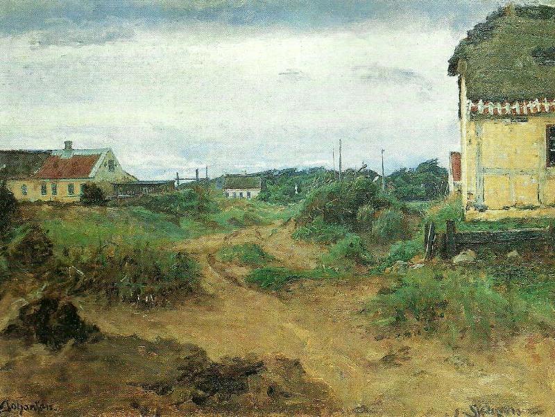 Viggo Johansen gamle huse i skagen vesterby oil painting image